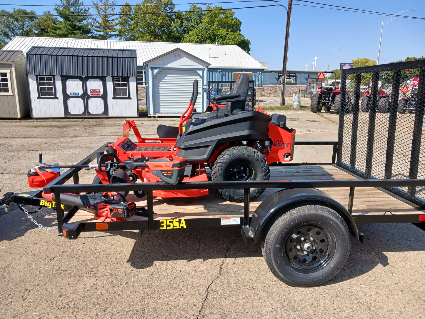 Bad Boy ZT Elite + 6x10 Big Tex Trailer + FREE 80v String Trimmer & Blower