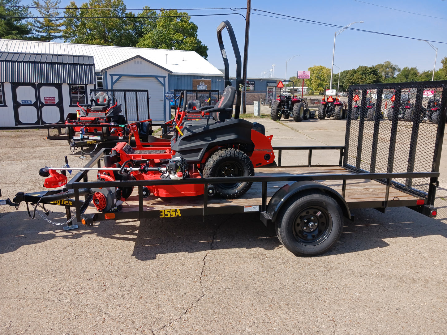 Bad Boy Maverick + 6x12 Big Tex Trailer + FREE Gas String Trimmer & Blower