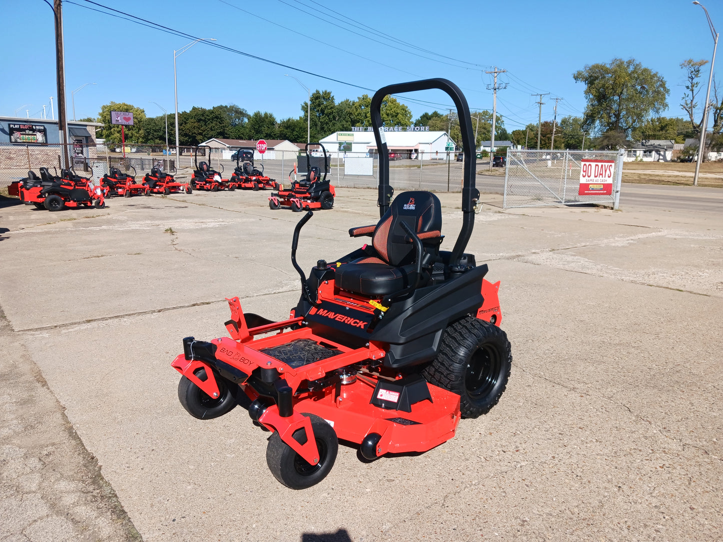 Bad Boy Maverick Zero Turn Package – Big Tex Trailer + 80V Trimmer & Blower