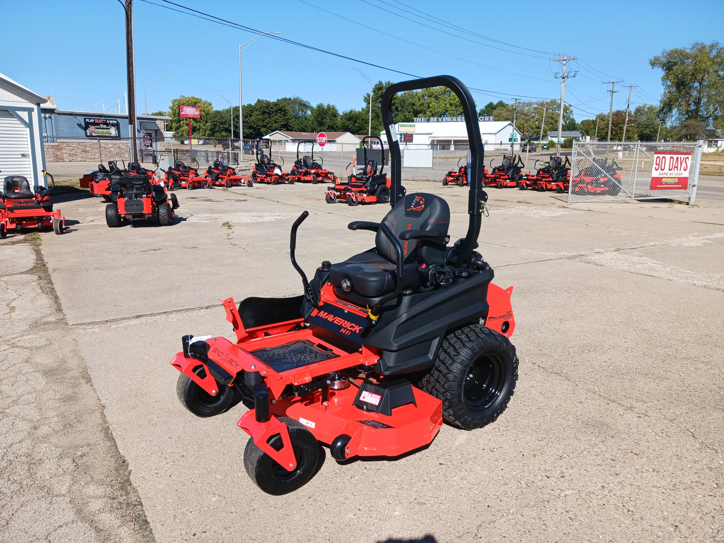 Bad Boy Maverick HD Zero Turn Package – Big Tex Trailer + 80V Trimmer & Blower