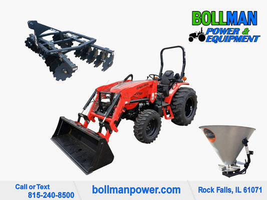 Bad Boy 5055 compact tractor with loader,6' disk, 3pt Spreader at Bollman Power & Equipment in Rock Falls IL