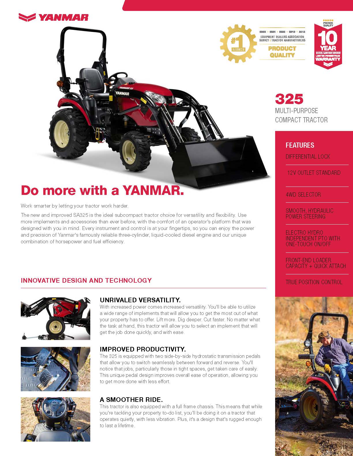 Yanmar SA325/425 24hp Utlity Tractor
