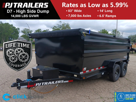 PJ Trailers D7 High Side Dump Trailer