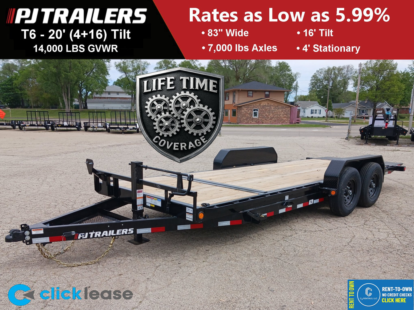 PJ Trailers T6 Equipment Tilt Trailer