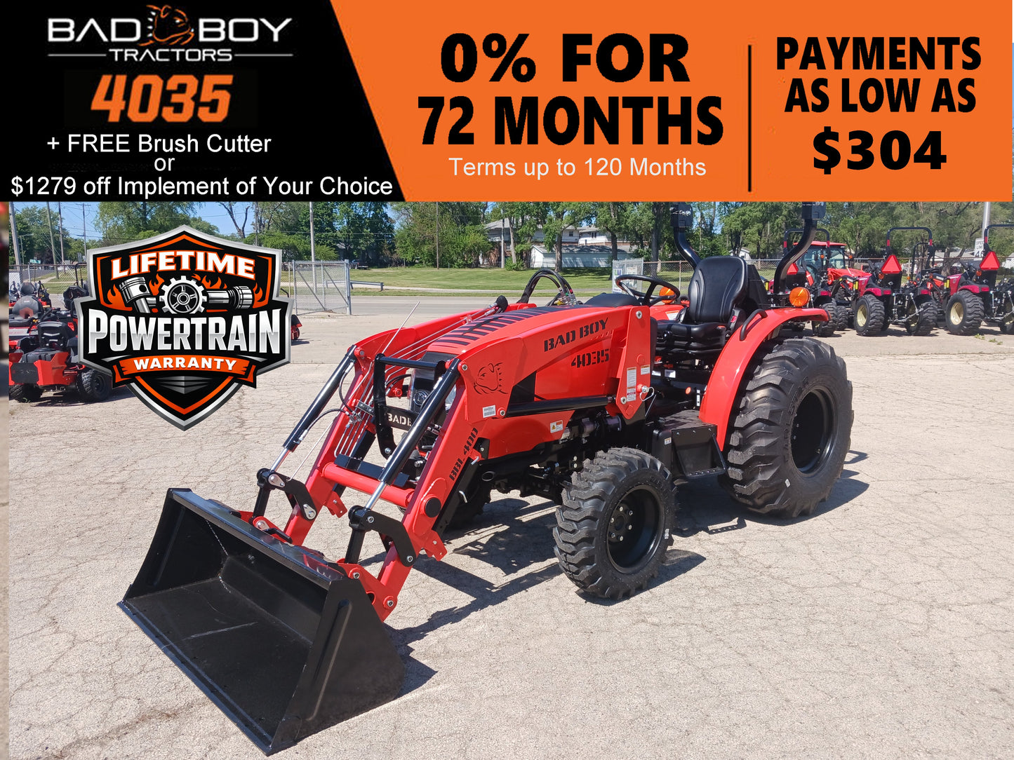 Bad Boy 4035 - 35hp Diesel Tractor w/Loader